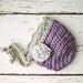 Crochet Baby Hat Photo Prop, Newborn Girl Bonnet, Baby Girl Hat, Purple, Gray, Baby Alpaca, Newborn Size, READY TO SHIP