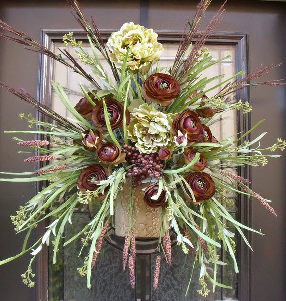 Wreaths Grassy Wall Floral Arrangement Wall by LuxeWreaths on Etsy