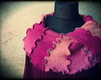 Upcycled Clothing / Tattered Purple Patchwork Cowl Neck Sweater / Women ...