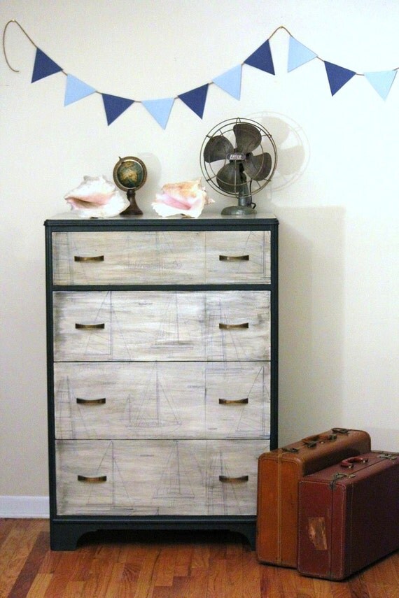 Items similar to Vintage Nautical dresser on Etsy