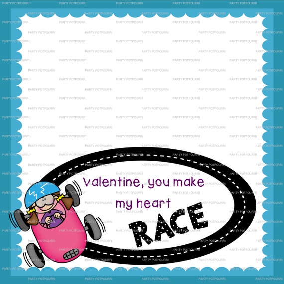 Valentine, You Make My Heart Race! Bag Topper ~ 4x4