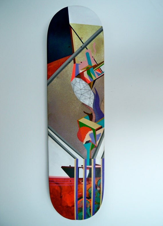 Items similar to original hand painted skateboard deck on Etsy