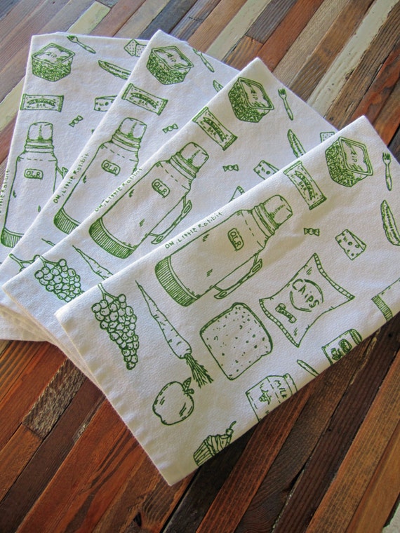 Cloth Napkins Eco Friendly Dinner Napkins Screen Printed
