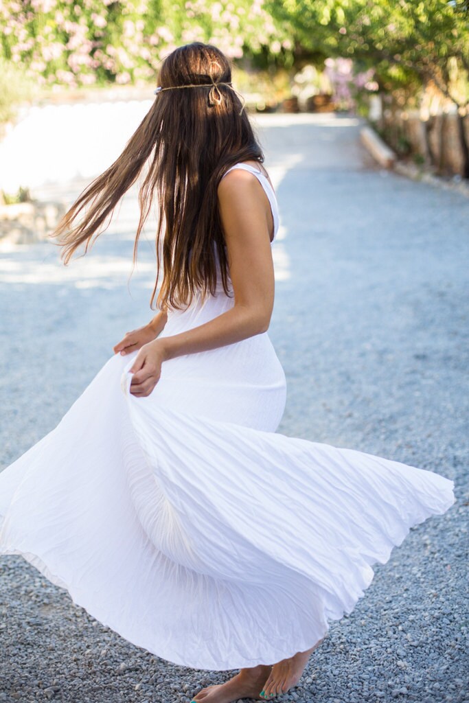 white linen maxi