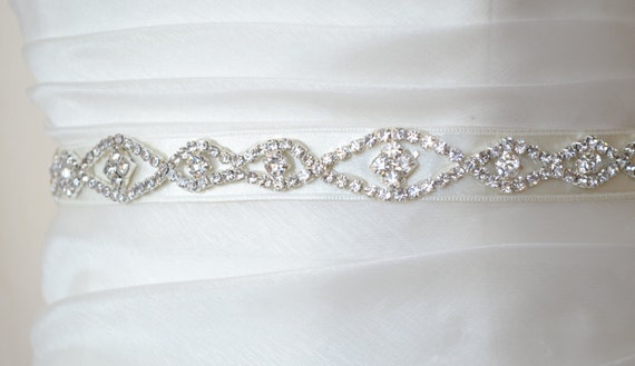 Elegant Big Eyes Rhinestone Beaded Wedding Dress Sash Belt