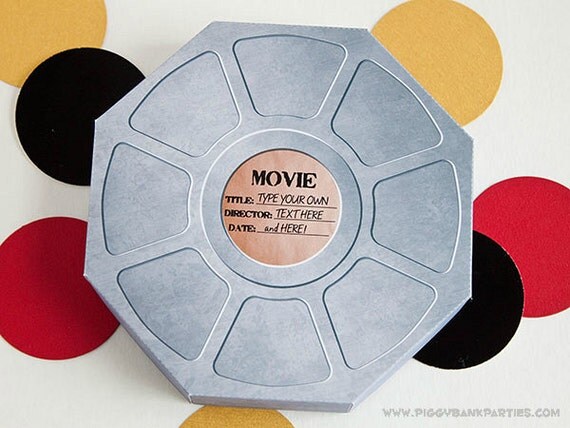 MOVIE REEL Favor Box : DIY Printable Hollywood Film Gift Box // Movie Night Favor // Premiere Party // Movie Star - Instant Download Il_570xn