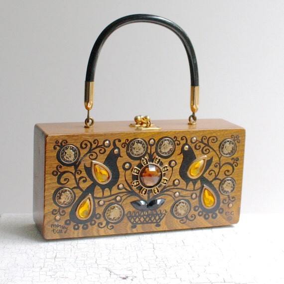 Vintage Enid Collins Handbag Wood Money Tree Box Bag