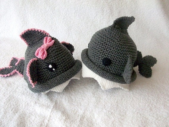 Cotton Shark hat Girl or boy-Knitting Baby Hat cotton shark