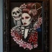 Skeleton Geisha Original Oil 14x19 Painting Japanese Ghost Cherry Blossoms Gothic Art Wall art Lowbrow Skeleton