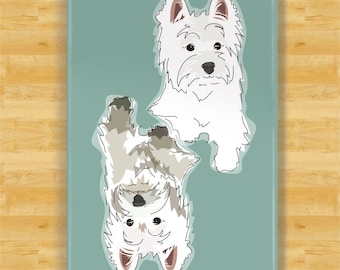 Clean Dirty Dishwasher Magnet with White Dog - Clean Dog Dirty Dog Westie Dog Dishwasher Magnet