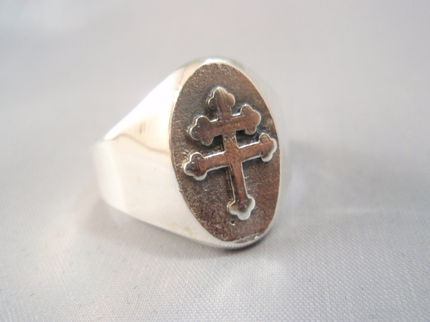 CROSS OF LORRAINE ring sterling silver 925 french foreign