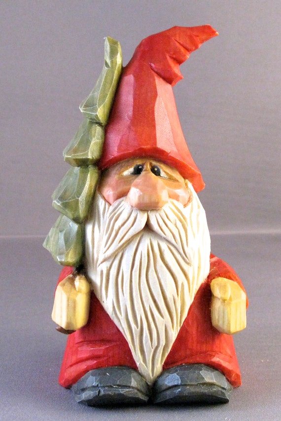Santa wood carving Christmas tree caricature by cjsolberg on Etsy