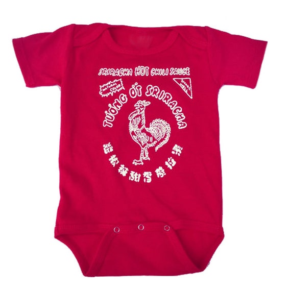 Sriracha Hot Chili Sauce Red Onesie Toddler Shirt 100% Cotton One Piece BodySuit