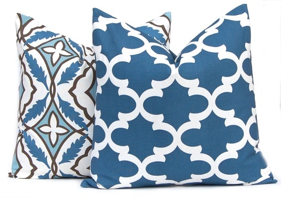 Items similar to Blue Pillows, Decorative Throw Pillow Covers Pair of Two All Sizes Blue Pillows ...