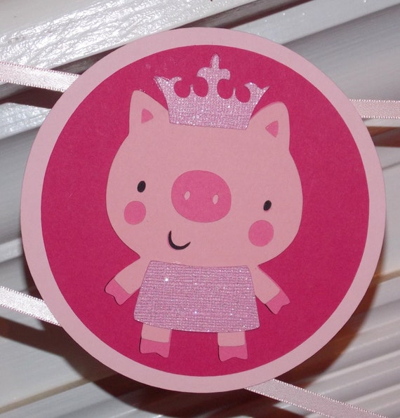 Princess Piggy Birthday Banner ... 1st Birthday ... pink and white Il_570xn
