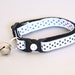 Polka Dot Cat Collar - Black on White - Small Cat / Kitten Size