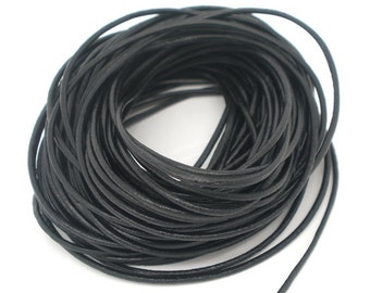 32 Feet Genuine Black Leather Cord 1.5mm - Z006