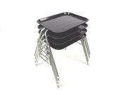 Herman Miller Eames stacking base black fiberglass mid century modern tray table