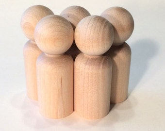 Wooden Peg Dolls - 50 Dads - Paint It Yourself Wood People