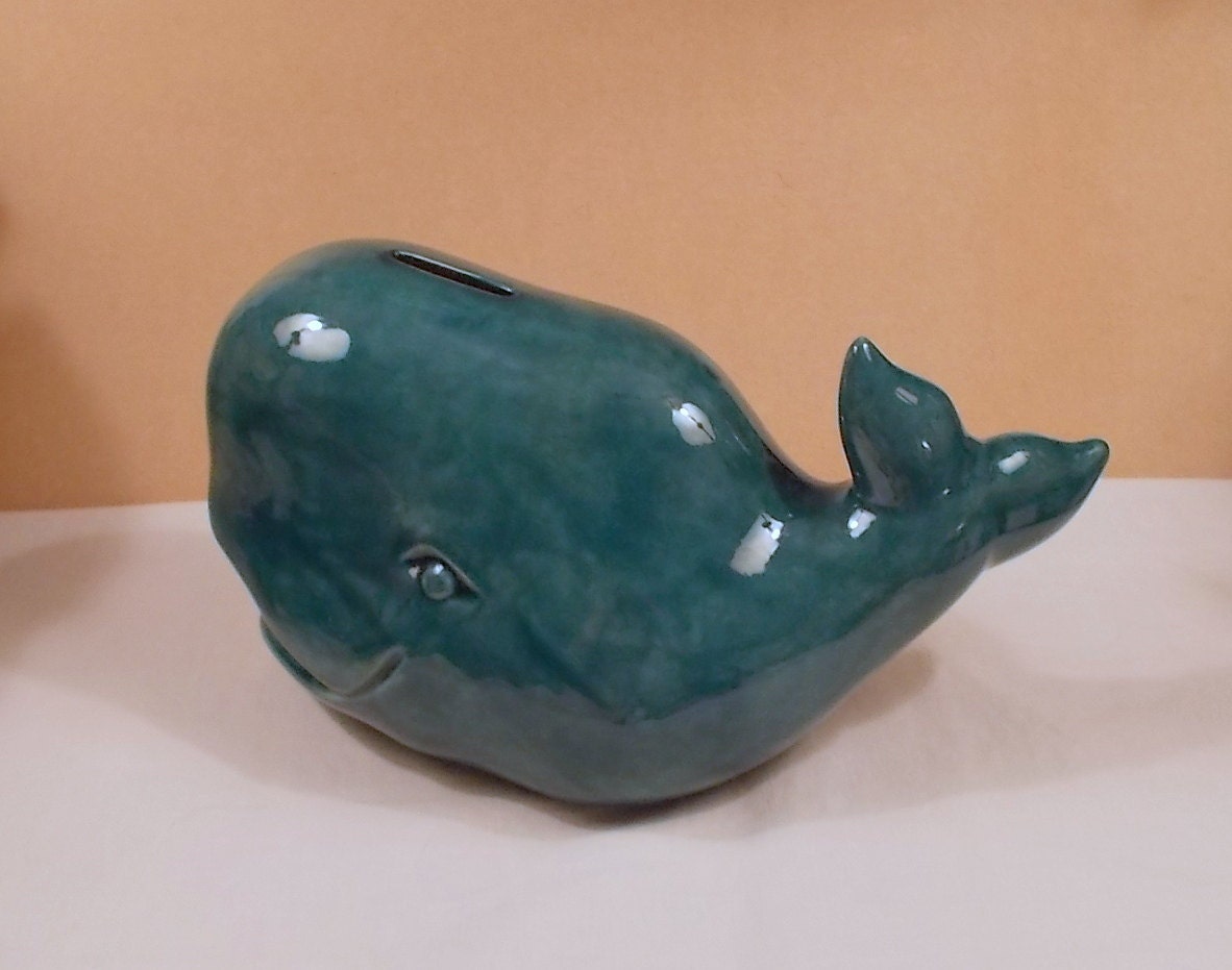 Large Ceramic Whale Piggy Bank / Whale Coin Bank