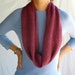 knit alpaca wrap scarf cowl hood in magenta pink