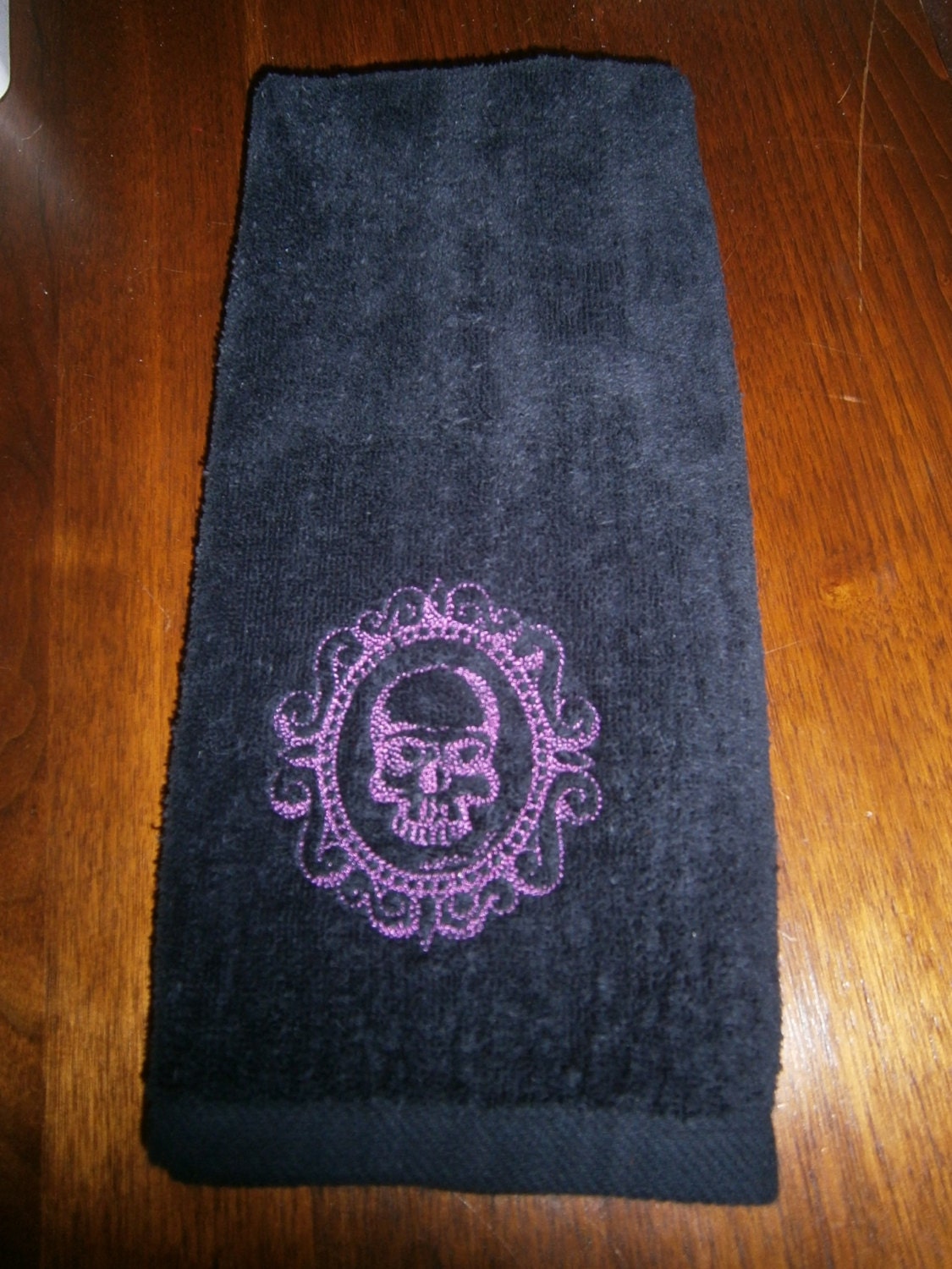 Skull Cameo Embroidered Hand Towel
