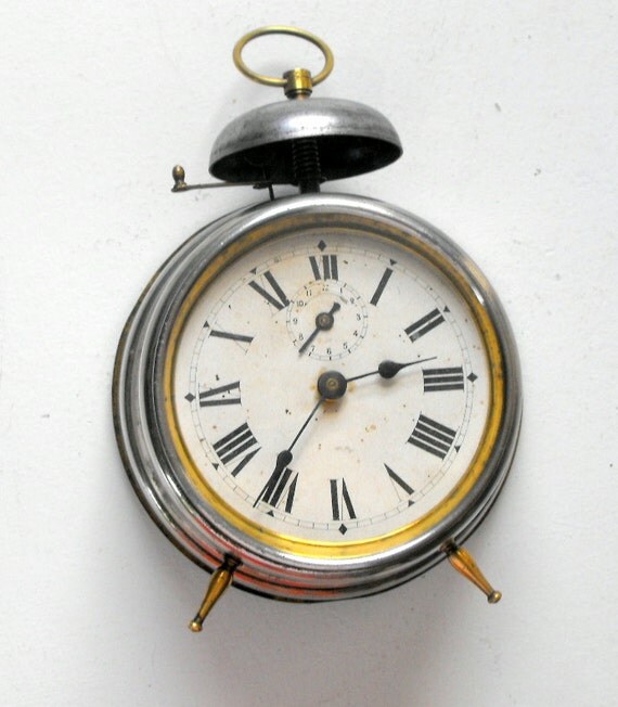 Antique French Alarm Clock Reveil Perfectionne Depose Brevete