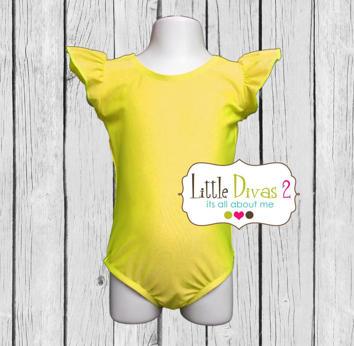Yellow Leotard Child FLUTTER/RUFFLE Sleeve Leotard