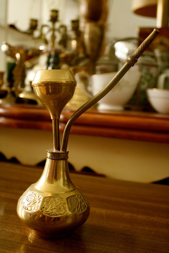 Vintage Egyptian Brass Pipe Hookah