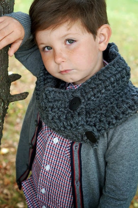 toddler child or teen/adult cowl in charcoal by CraftingAdventures