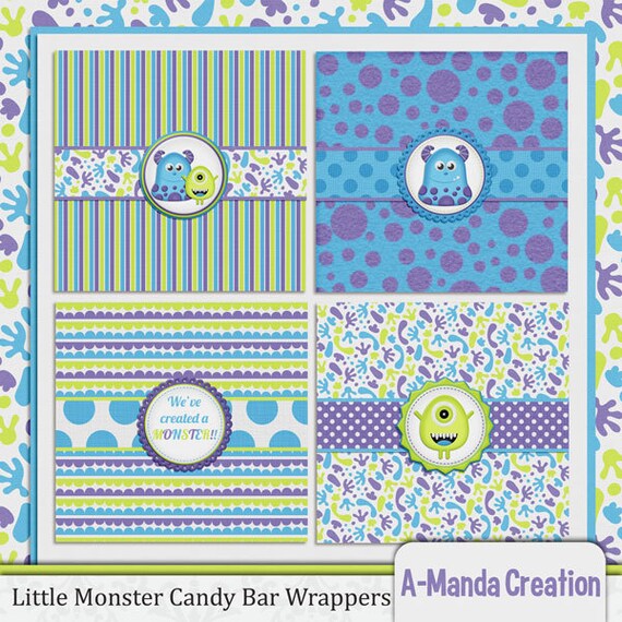 Little Monster Printable Candy Bar Wrappers Il_570xn