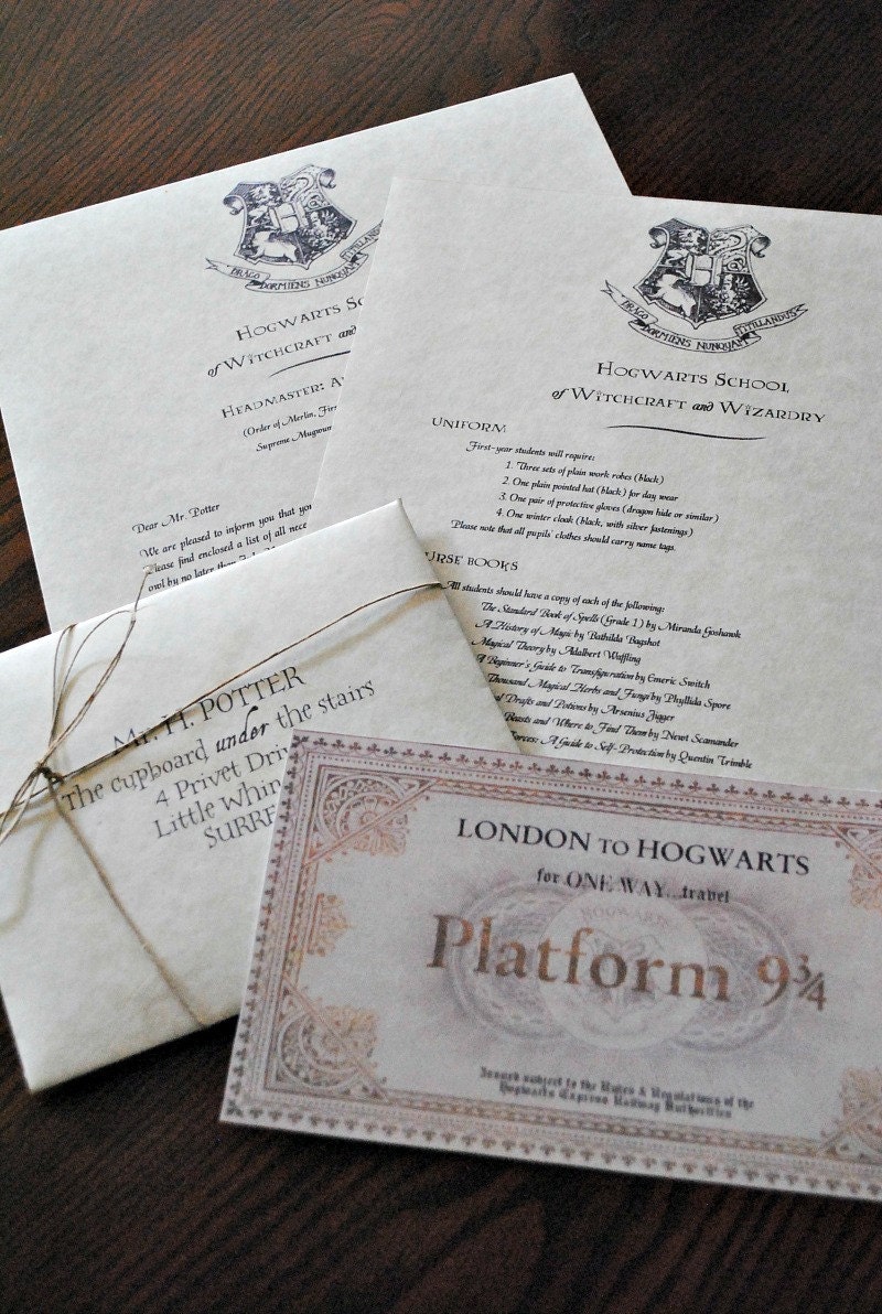 Personalized Harry Potter Letter Hogwarts School of