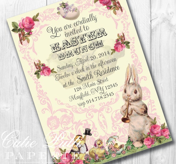 Items similar to Easter Invitations, Printable Custom Invitations by