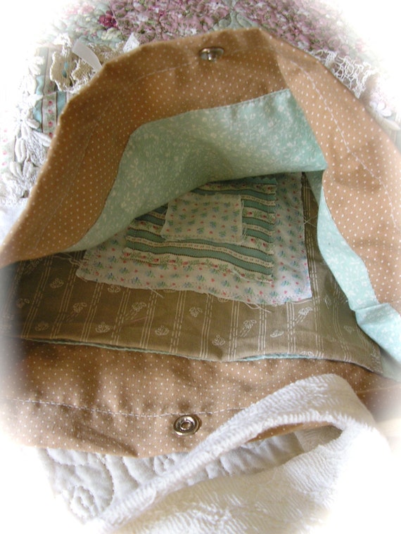 Shabby Vintage Fabric Bag handmade shabby n chic upcycled