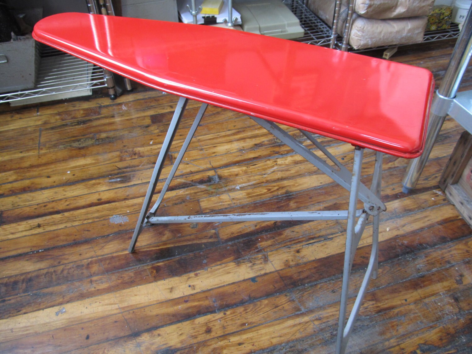 Vintage 1950s Metal Toy Folding Ironing Board Red by ATOMICDOG67