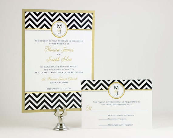Printable Wedding Invitation Chevron Wedding Invitation Digital Files ...