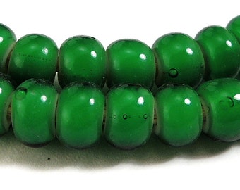 Green Whitehearts Venetian Trade Beads African 73556