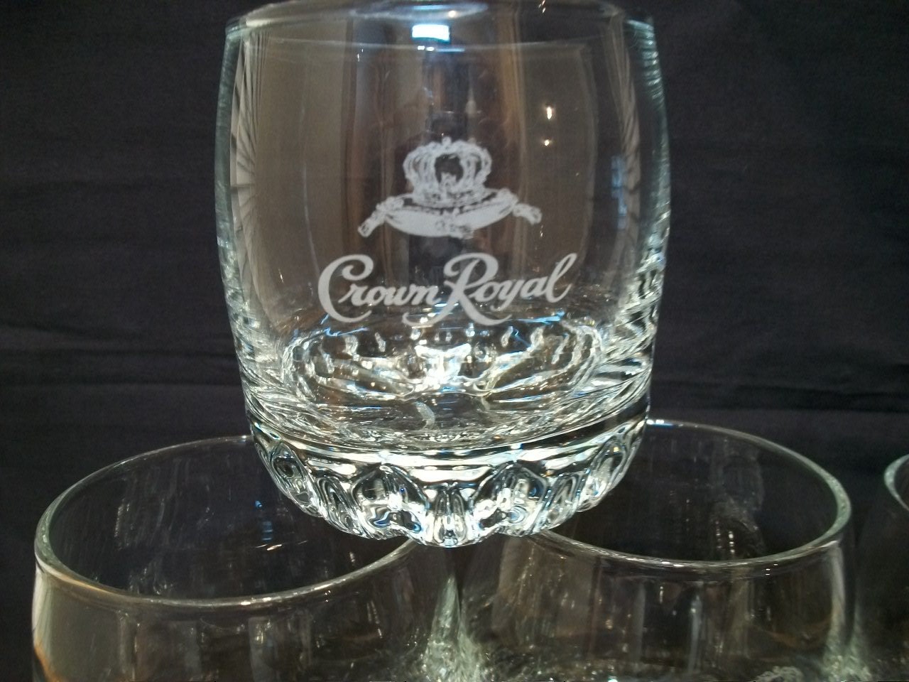 Set 4 Crown Royal Whiskey Glasses Lowball Whiskey Glasses