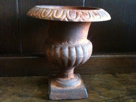 Vintage French Small Iron Flower Pot Planter Circa