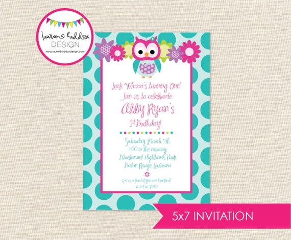 DIY, Owl Birthday INVITATION ONLY Il_570xn