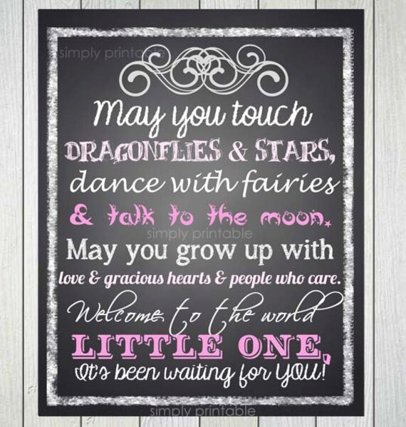 baby girl quote printable 11x14 print