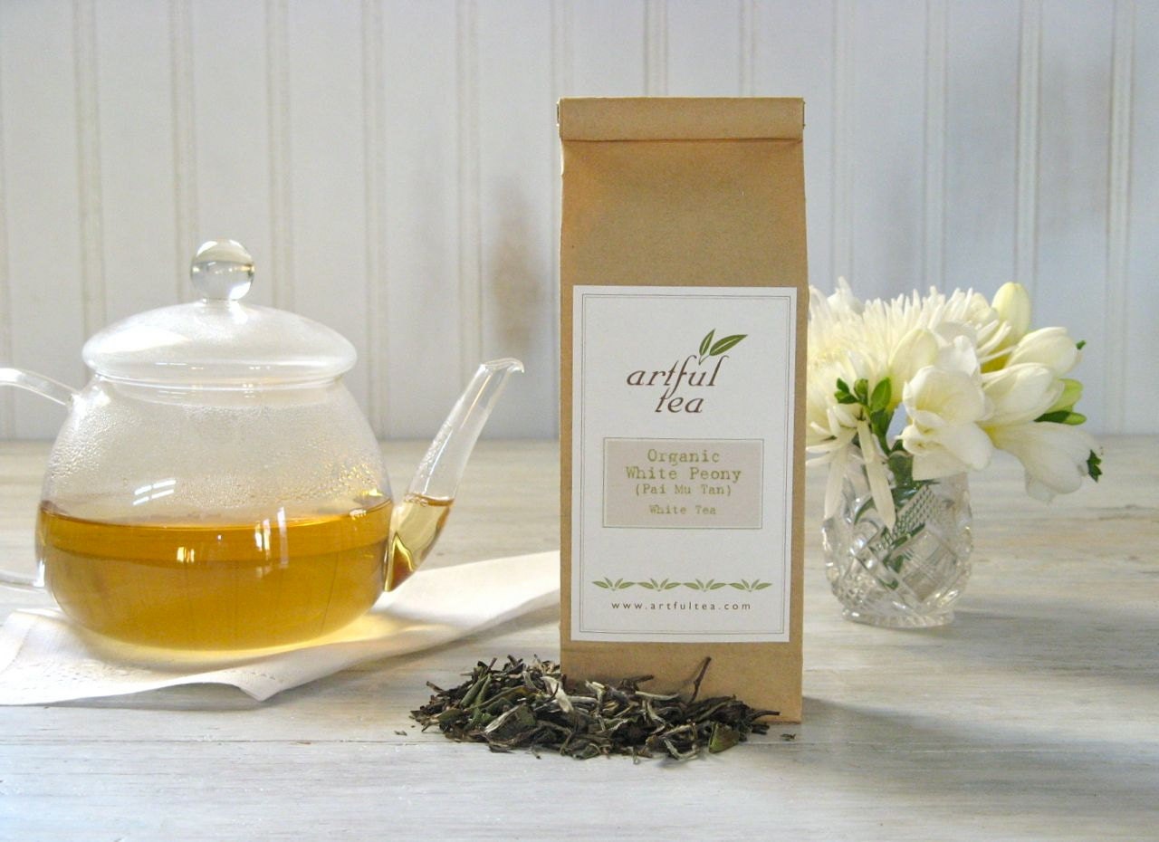 Organic White Peony Tea 3 oz. Kraft Bag Pai Mu Tan Loose