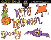 Halloween Clipart Digital Halloween Clip Art Halloween Doodle Whimsical Clipart Halloween Party Digital Clipart - Instant Download Il_170x135