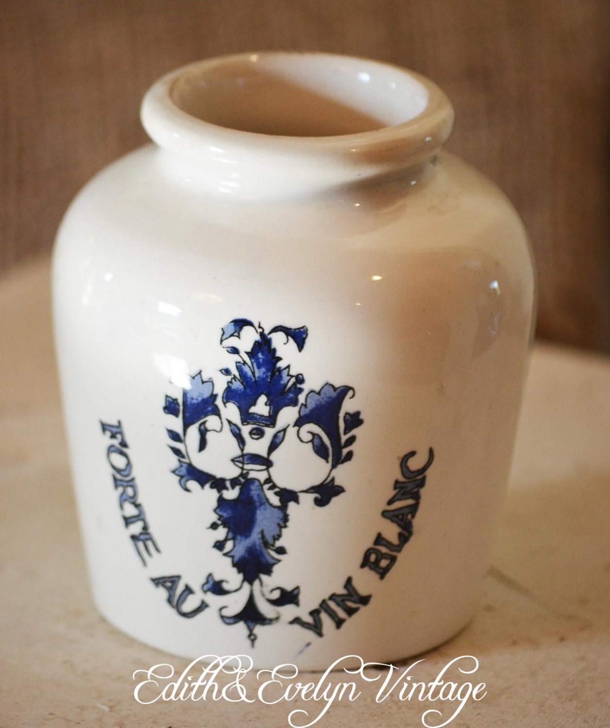 Vintage French Mustard Pot Crock Moutarde