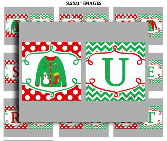 Ugly Sweater Party Banner Printable - Christmas Fun with Tacky Sweaters Il_570xn