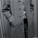 Vintage Men Coat / Grey Herringbone Tweed Wool / Size 46 R