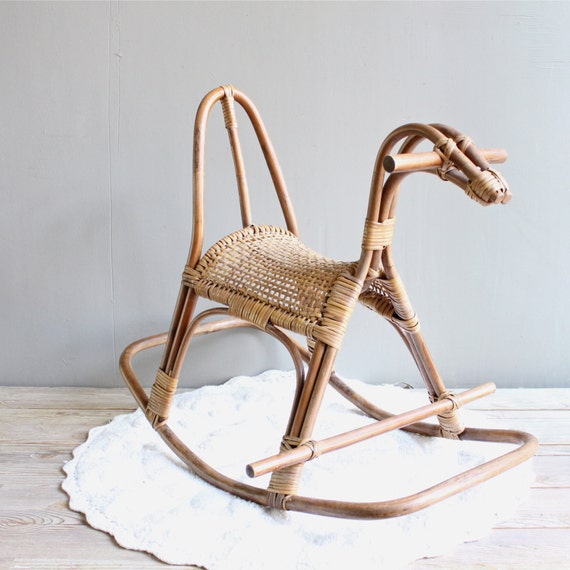 Vintage Wicker Rocking Horse