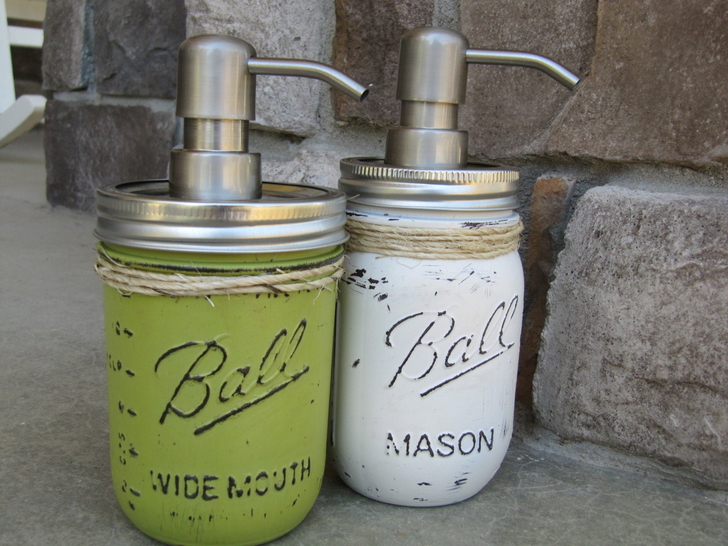 Mason jar soap and lotion dispensers