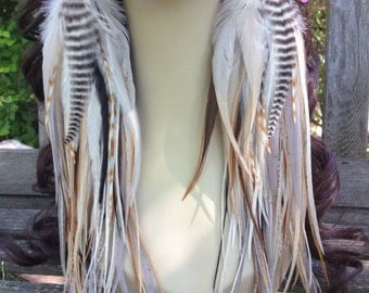 Thick Feather Earrings Owlita Inspired Big Natural Feather Jewelry Made To Order Limited Edition