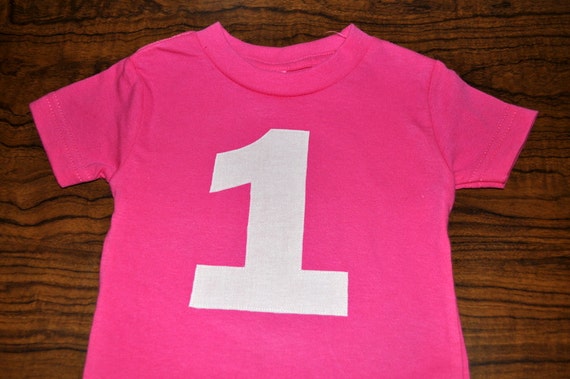 Items similar to Number One 1 First Birthday Shirt in Hot Pink on Etsy